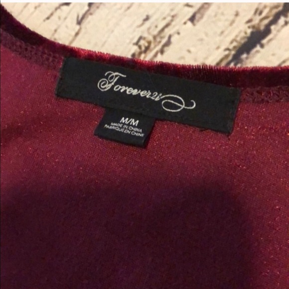 Burgundy 90s Forever21 Empire Waist Dress - Picture 2 of 5